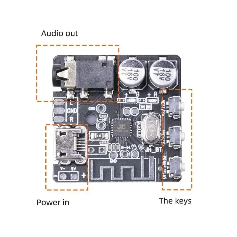 Mini Bluetooth-compatibel 5.0 Audio-ontvanger Decoder Bord verliesloze mp3-speler draadloze stereomuziekversterker module