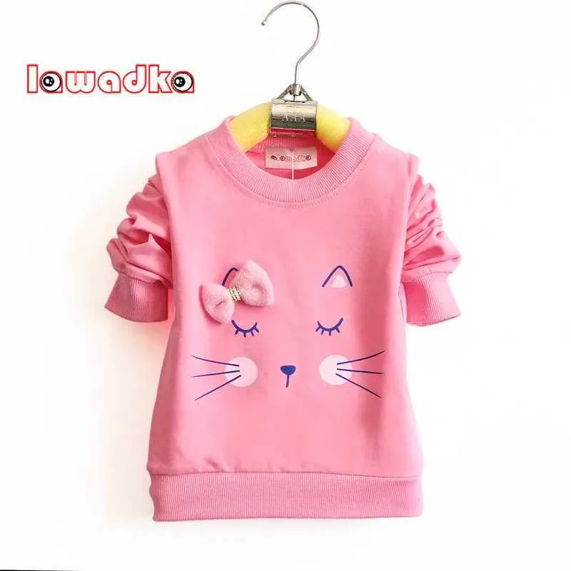 T-Shirts Lawadka Cartoon Katze Baby T-Shirt Langarmes Band Sport Sport T-Shirtl240509