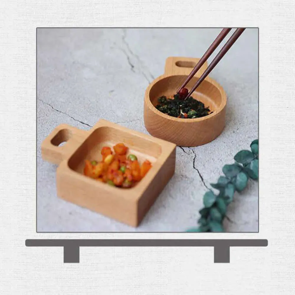 solid sauce Japanese seasoning wood Snack dish kitchen tableware