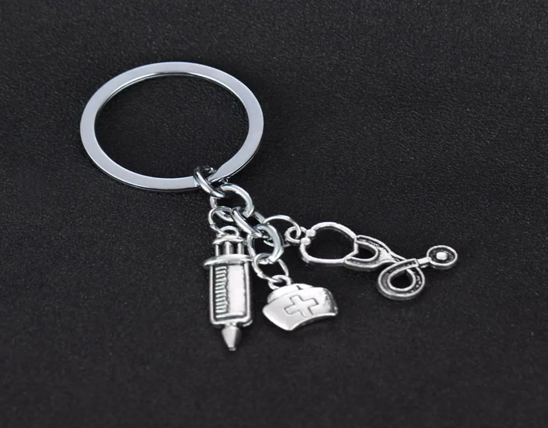 Cadeaux Stéthoscope Keychain Docteur infirmière médecins Mécarrelle du porte-clés Bijoux de bijoux d'infirmière Présents4798122