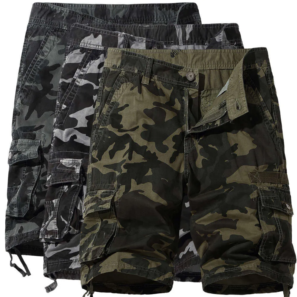 Été 2024 New Men's Grand Shorts décontractés Camouflage de plage Pantalon de 5 pouces