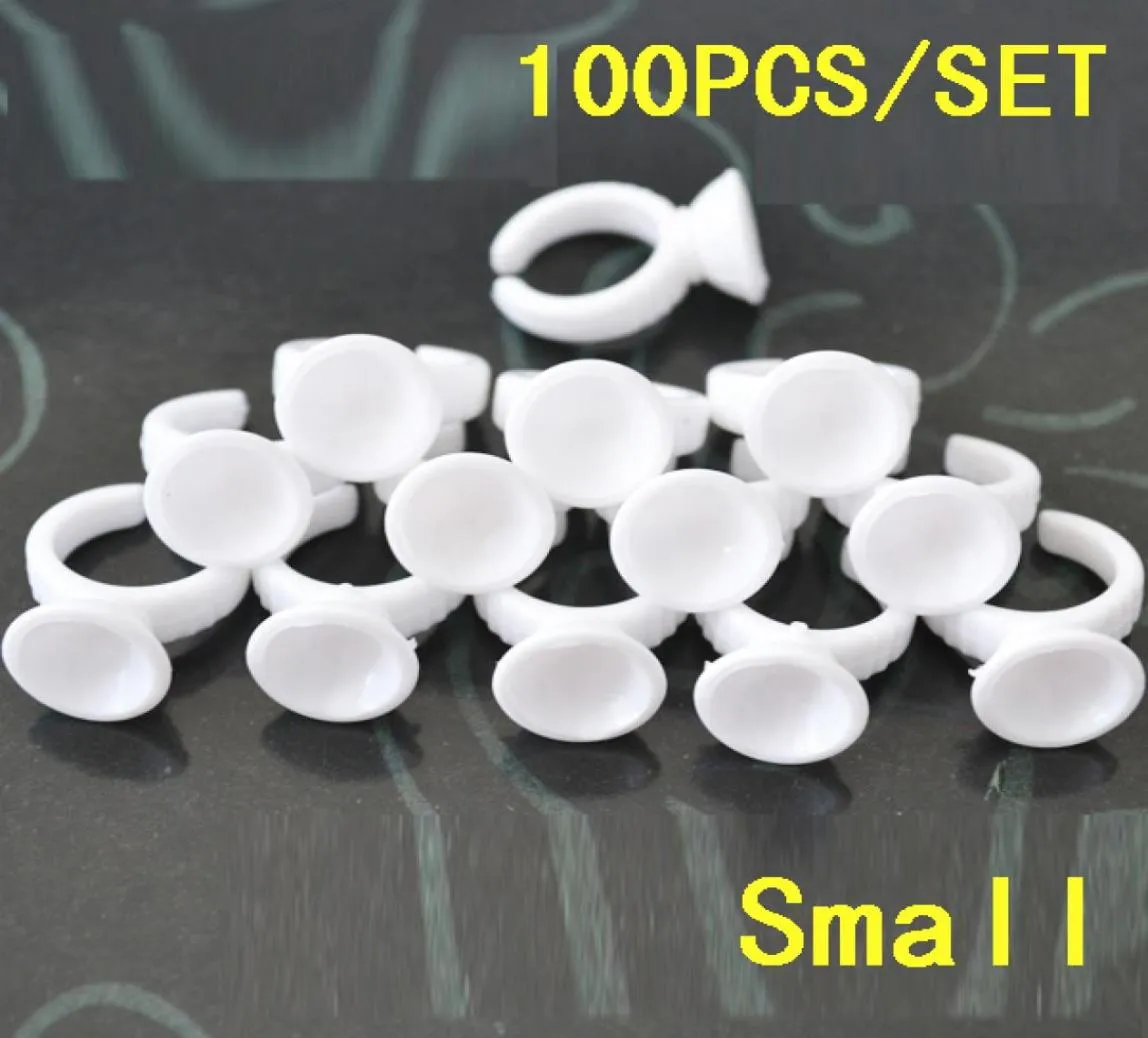 Anelli per sopracciglio usa e getta da 100 pcslot per tatuaggio piccolo porta tatuaggio in plastica tazza di tatuaggio color bianco9159818