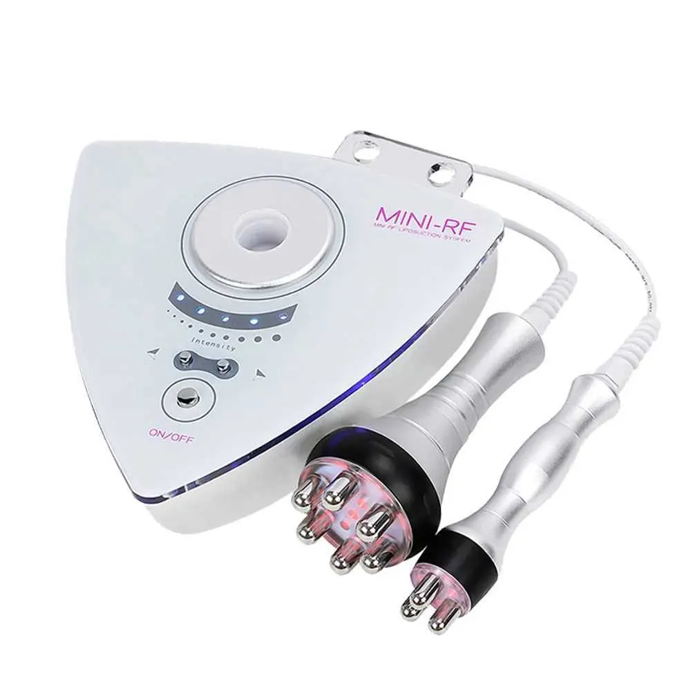 Home Beauty Instrument 2-in-1 RF Skin Trachering Machine Facial en oogheffen Regeneratie Anti Wrinkle Beauty Massager Q240508