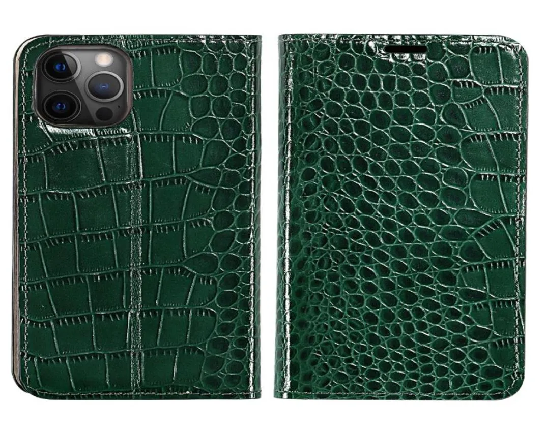 Luxus -Leder -Lederbuch -Flip -Koffer für iPhone 12 Pro Max 7plus 8 12 Mini Magnetic Crocodile Cover Funda für iPhone 11 Pro max1225306