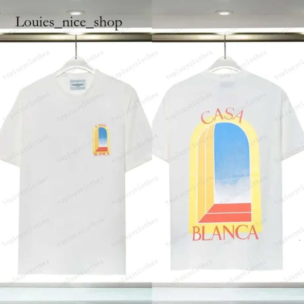 Casa Blanca Shirts Mens Designer Casablanca T -shirt Fashion man Kledingstraatontwerpster T Shirts Tennis Club Shorts Mouw kleding Luxe shirt 24SS 739