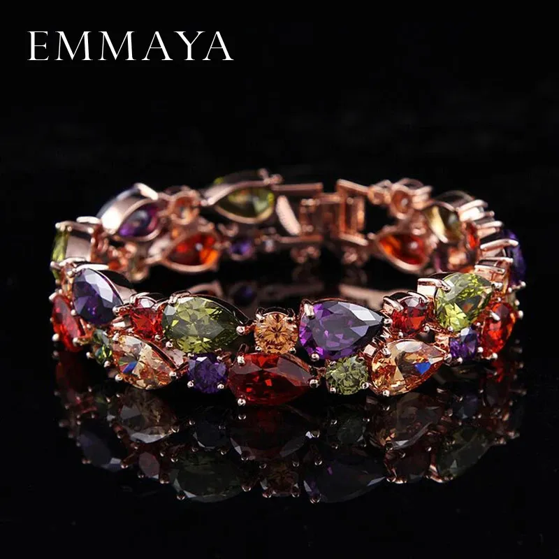 Emmaya Factory Price Mona Lisa Multicolor Kubikzirkon Armbänder Luxushochzeit für Frauen Kristallschmuck 240423