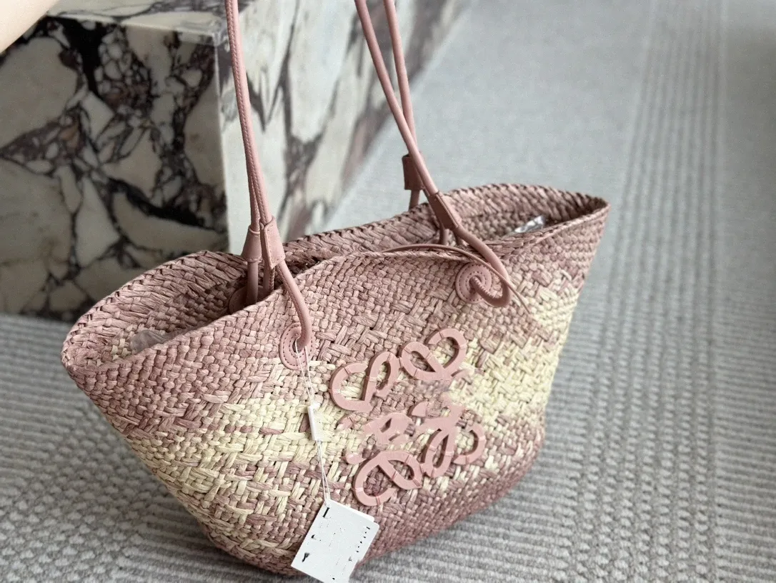 Designerka torba na ramię słomka torba miłosna moda torba francuska wakacyjna torba na otwartą torbę na plażę damską Wysokiej jakości duża kapa c5va#