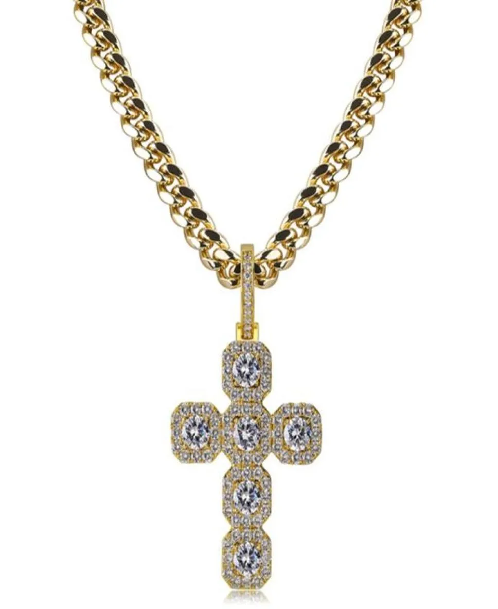 Colliers de hip hop Luxury Exquis Exquis Zircon Big Taille 18K Gold plaqué 10 mm Chaîne Men Colliers Pendants Jewelry327B722647