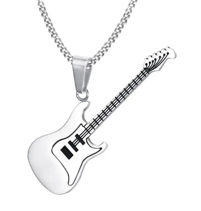 Подвесные ожерелья Куршуни Модное гитарное ожерелье 24 -дюймовая цепь из нержавеющей стали панк -рок -музыка.