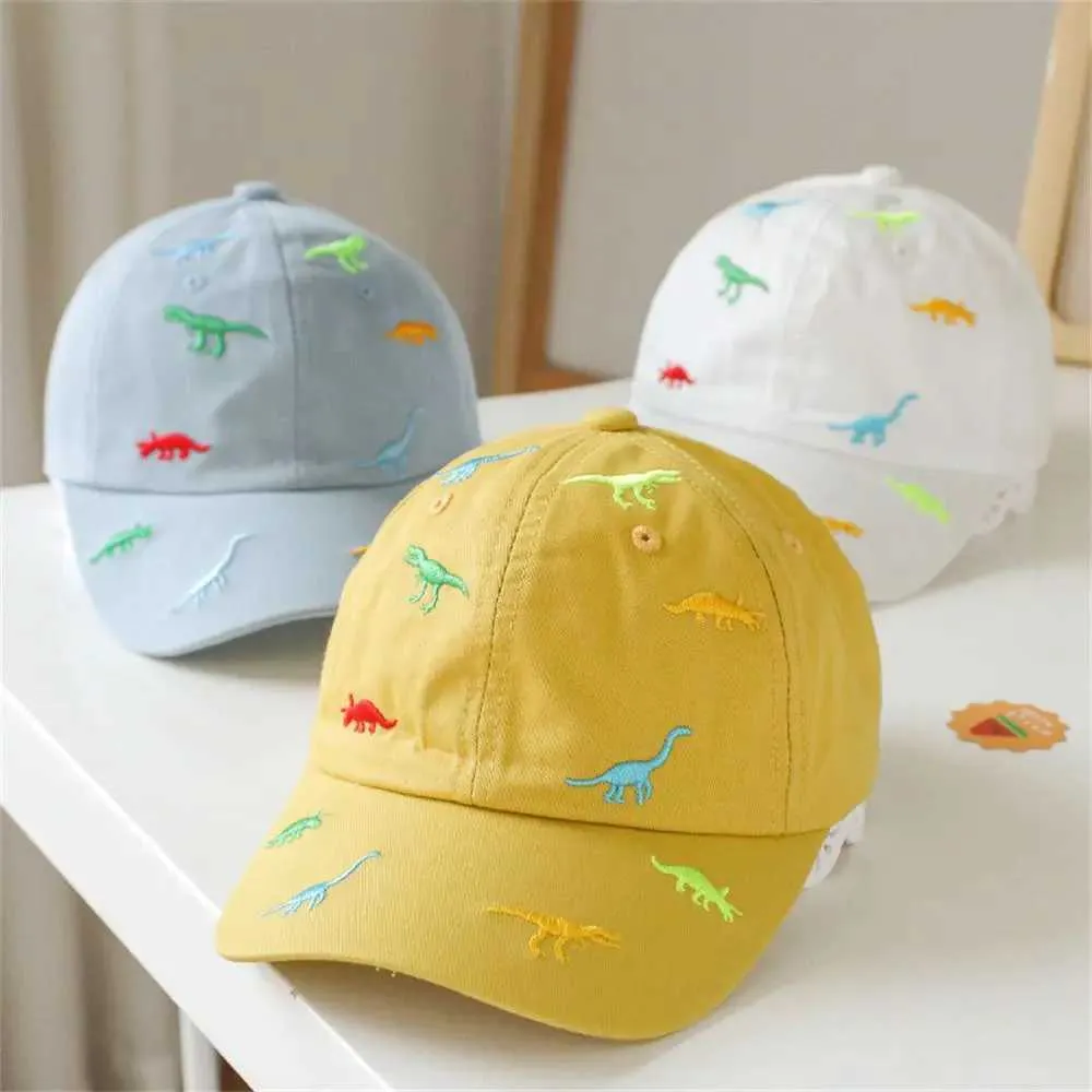 Caps Hats Leisure Outdoor Embroidery Girl Boy 1-4 jaar oude zon hoed Kinderhoed Sun Hat Dinosaur Childrens Baseball Hat Beach Hat D240509