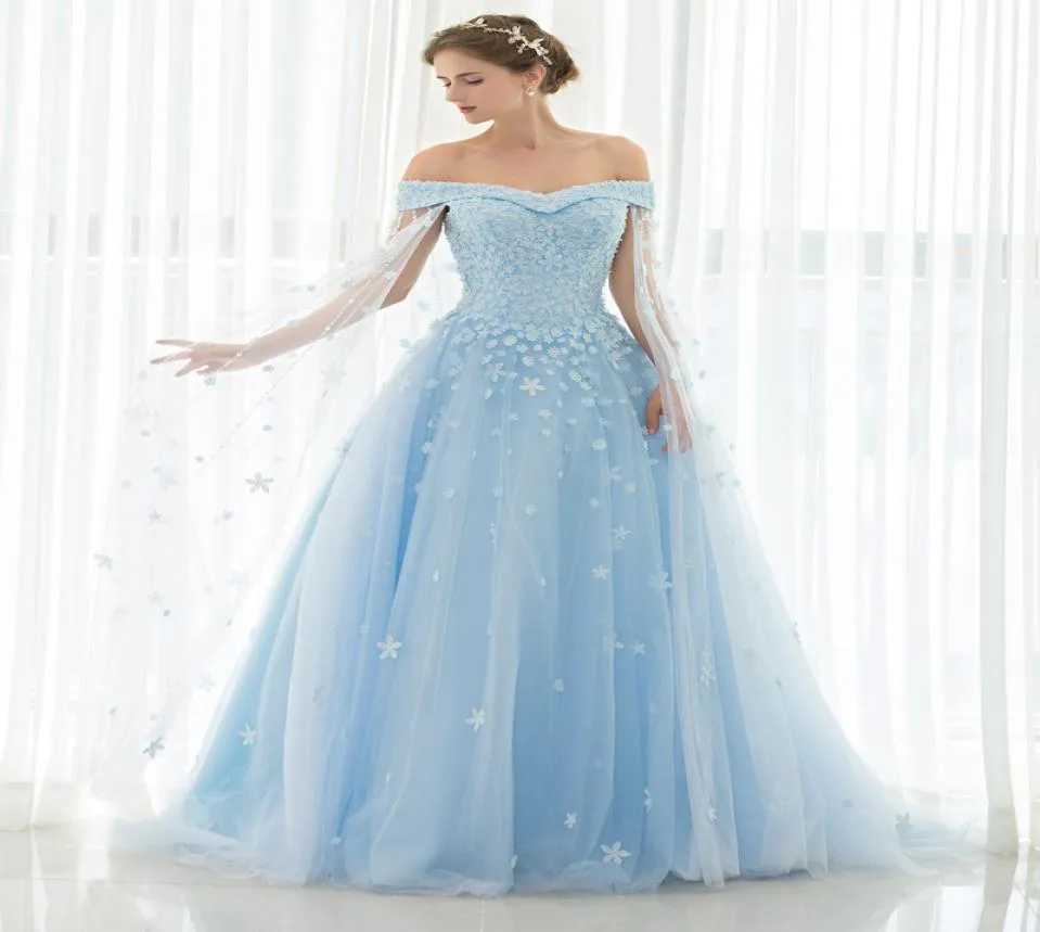 2018 Modedesigner Abschlussball Kleider elegante formelle Abendkleider Tüll eine Linie handgefertigte Blumen Abendkleider Lange Party formelle DR9429094