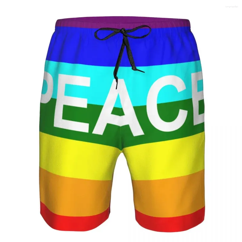 Pantalones cortos para hombres natación de verano troncos de la playa tablero de surf de la playa pantalones de ropa masculina paz
