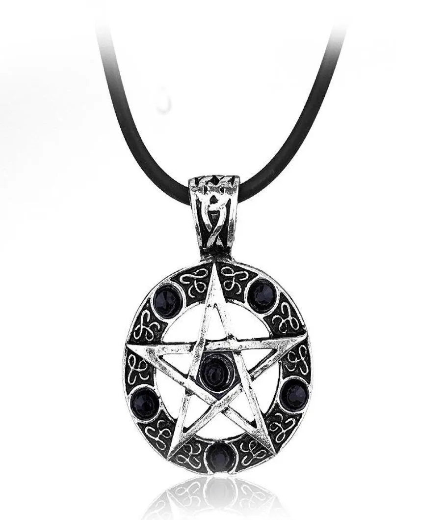 Chaines Collier surnaturel pentagram wicca pagan doyen winchester pendent vintage gothique femme bijoux de bijoux 8925689