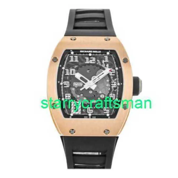 RM Luxury Watchs Mechanical Watch Mills RM005 Automatic Gold Rose Gold Men's Band RM005 AE PG ST5P