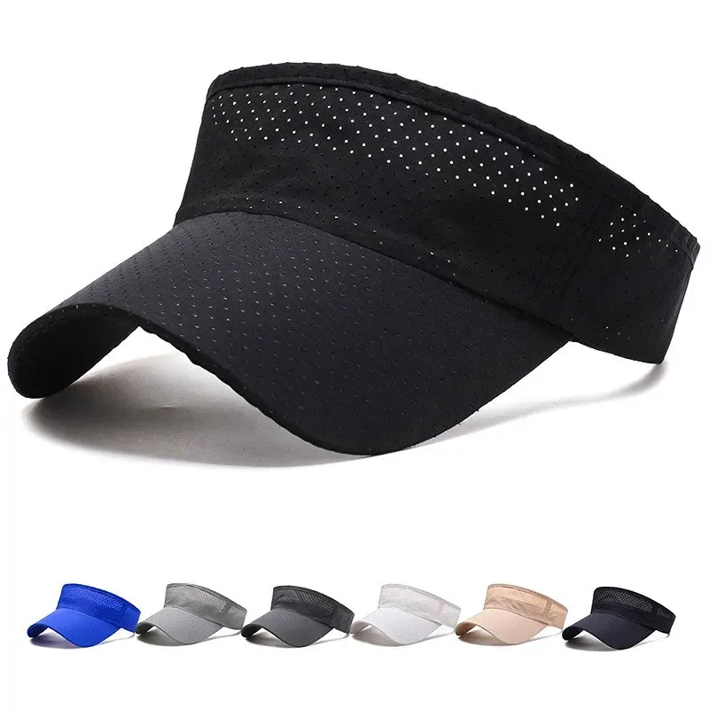 Été respirant l'air du soleil chapeaux hommes femmes Visor ajusté Visor UV Protection Top Top Vide Sports solides Tennis de sport coulant