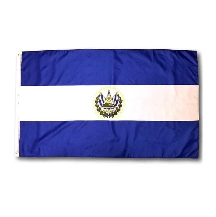 El Salvador Flag High Quality 3x5 Ft National Banner 90x150CM Festival Party Gift 100D Polyester Indoor Outdoor Imprimé Flags et 6278698