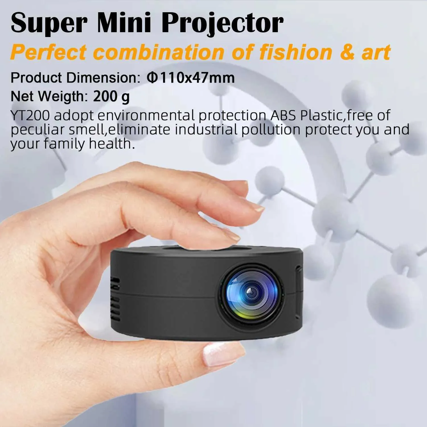 YT200 Mini Projecteur De Téléphone Portable LED Pour Divertissement