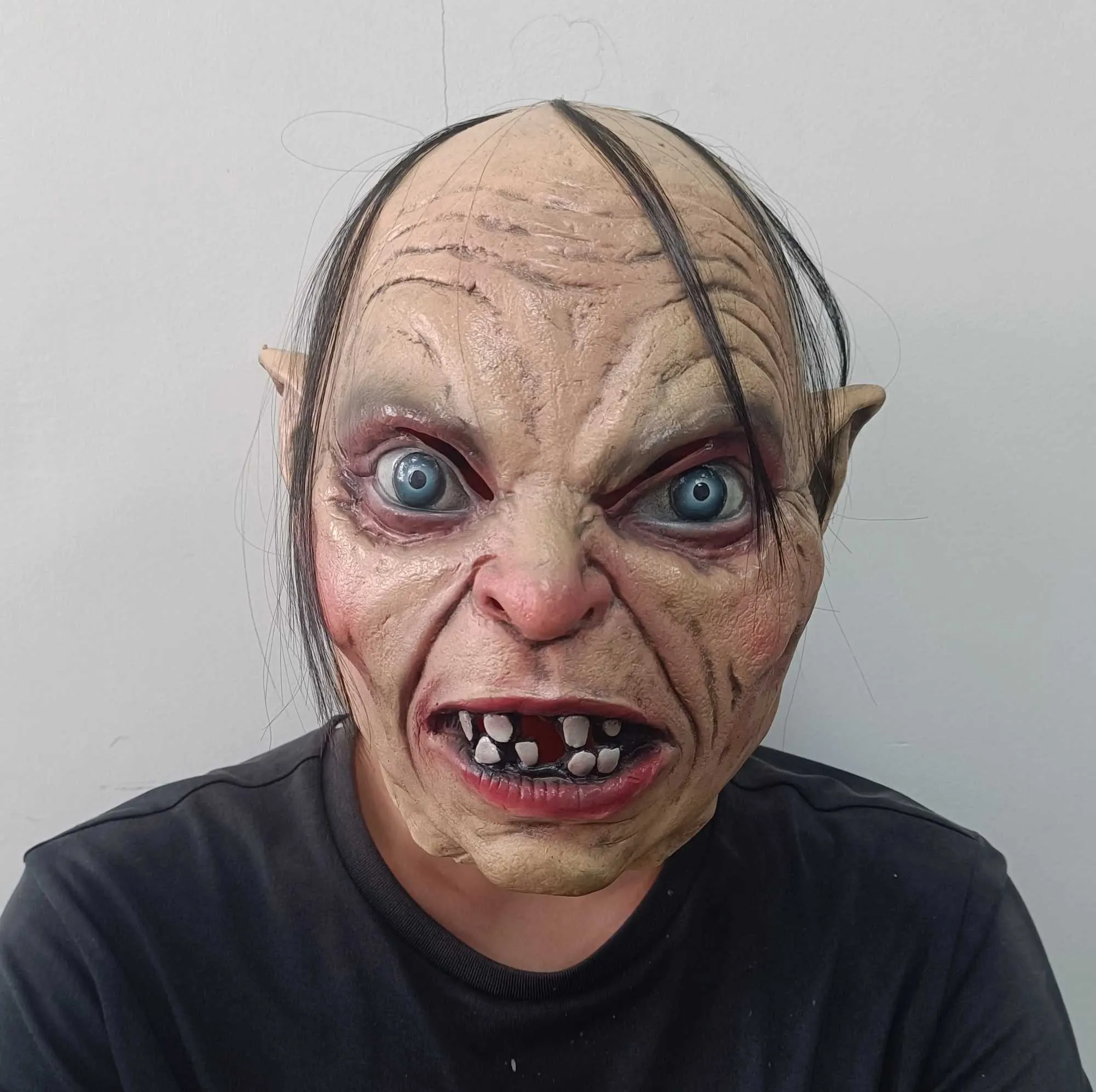 Maski imprezowe Gollum Latex Mask RPLEING HORROR Party Makeup Odzież Akcesoria Halloween Q240508