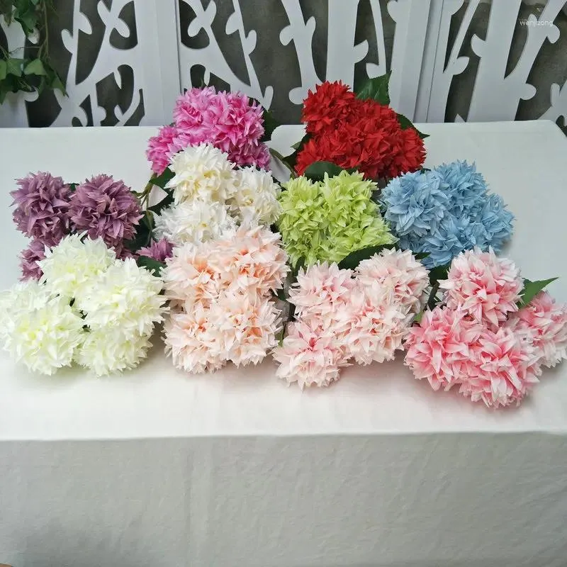 Fleurs décoratives 1p Hortensia Fleur Artifciail Silk Home Garden Decoration Plant Pésion de mariage Party Floral Arrangement Matériau