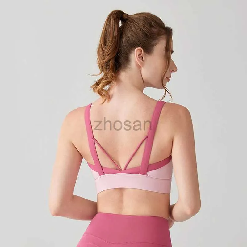 Actief ondergoed inlumine kleur bijpassende hoog-intensiteit all-in-one sportbeha voor vrouwen schokdichte Vest mooie rug training yoga fitness bh d240508