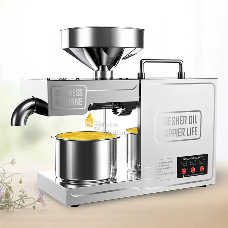 Haushalt kleiner Ölpresse Maschine Samenöl Extraktor Rapeed Erdnuss Oliven -Gemüseöl Presse Kaltes Heißpressölherstellung Maschine