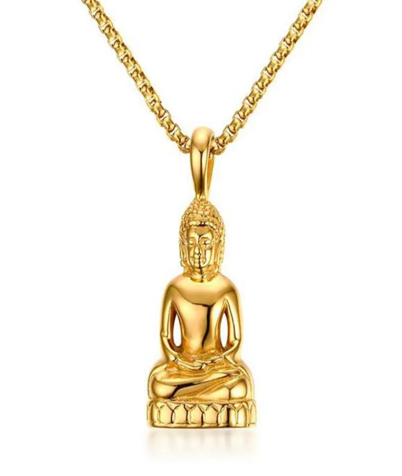 Mannen Faith ketting Kwaliteit Goldcolor roestvrijstalen boeddhisme hanger ketting voortreffelijke religie sieraden ketting nooit fade9440748