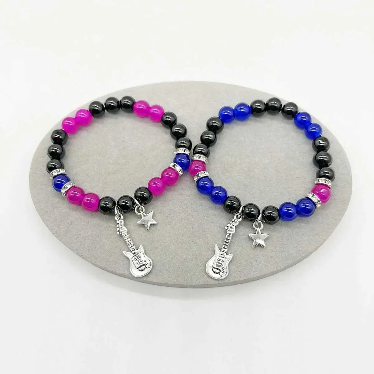 Set di 2 bracciali con perline per coppie gioielli abbinati_voghion.com
