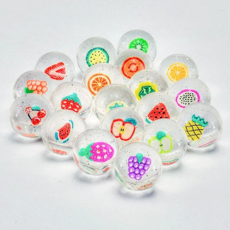 Favor de la fiesta 10 piezas de 27 mm frutas transparentes brillo bolas hinchables malabares con juguetes deportivos al aire libre para niños cumpleaños baby shower favores