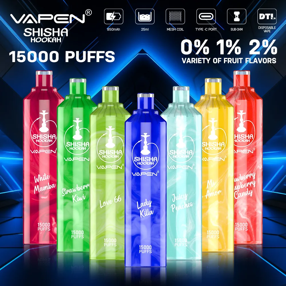 Orijinal vapen shisha dtl 15000 puf tek kullanımlık vape 15K istenebilir şarj edilebilir pil örgü bobin vs kasırga 9000 15k VAPER E sigara puf shisha 15000 nargile