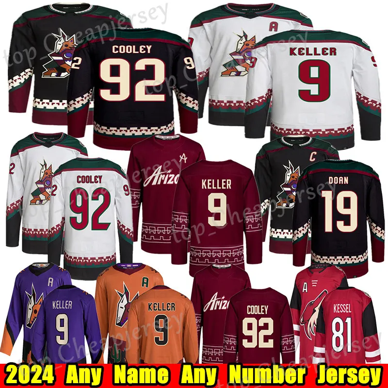 Save Big on Bulk Phoenix Coyotes Jersey #92 Logan Cooley Arizona Hockey  Jersey #9 Clayton Keller Shane Doan Nick Schmaltz Phil Kessel Barrett  Hayton
