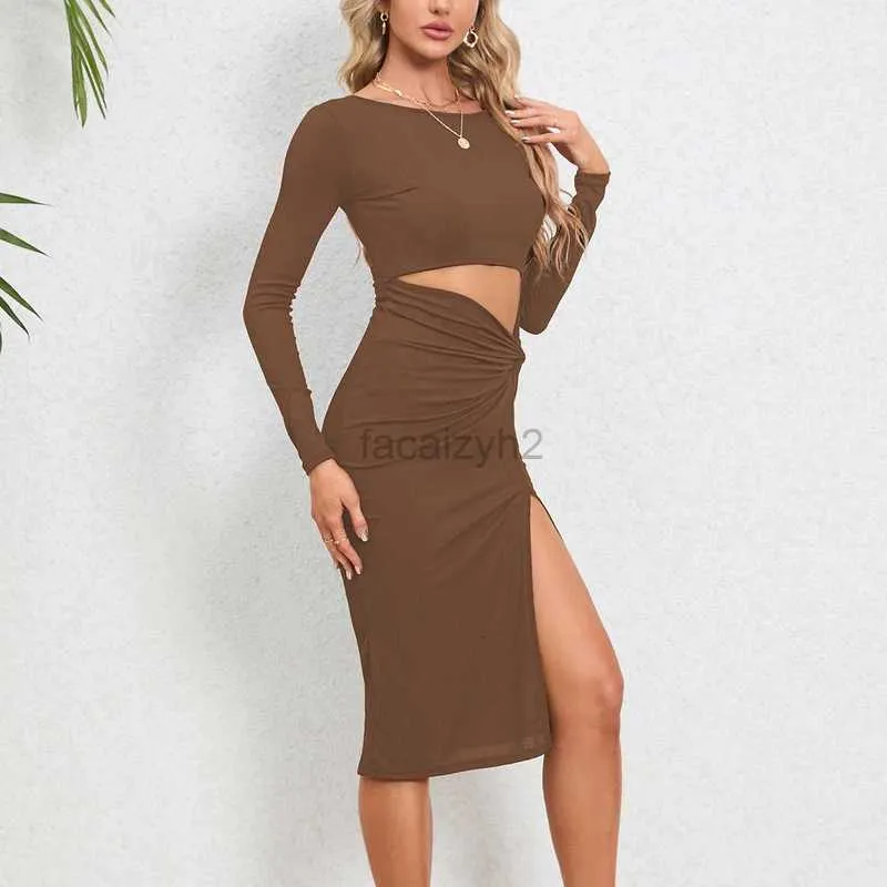 Casual Dresses Designer Dress 2024 New Women's Sexy Stripe Hollow Split Long Dress Plus size Dresses