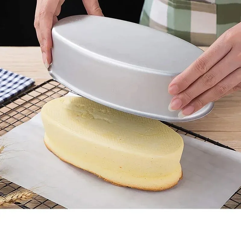 Nouvelle pans ovales antiadhésifs en acier en carbone moule pain pain pain de gâteau de fromage de fromage à boulange moule à tarte à tarte plateau outil de cuisson de pâturage accessoires 2.moule à cuisson en acier au carbone