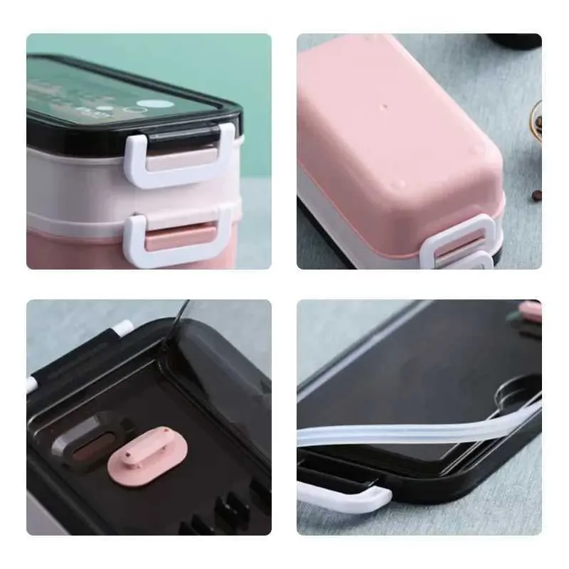 Lunch Boxes Bags 304 Stainless Steel Lunch Box Bento Box for School Kids Office Worker 2 layers Microwae Heating Lunch Container Food Storage Box