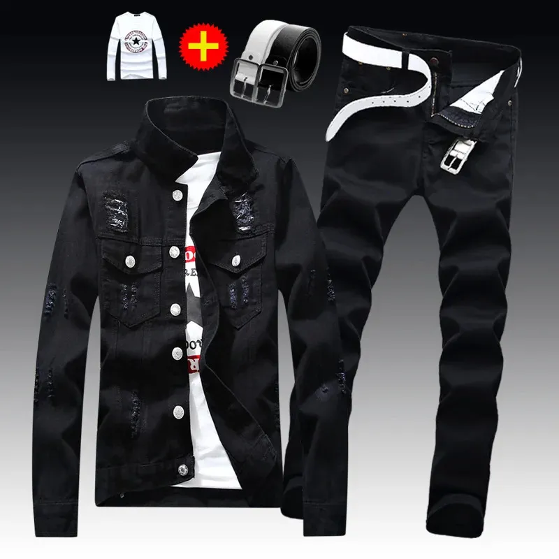 2pcs Set Mens Denim Jacket Bint