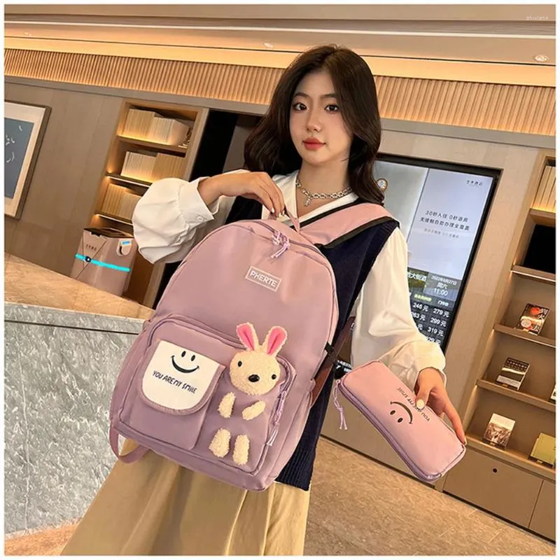 Backpack Kawaii School Bag Student Student Kobiety Podróż dla Lady Knapsack Torby Laptopa Proccussak Cute Mochilas