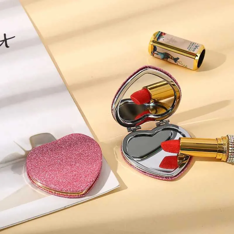 Compact spiegels vouwen make-up spiegel dubbelzijds draagbare handpocket mini schoonheid reizen cosmetisch gereedschap q240509