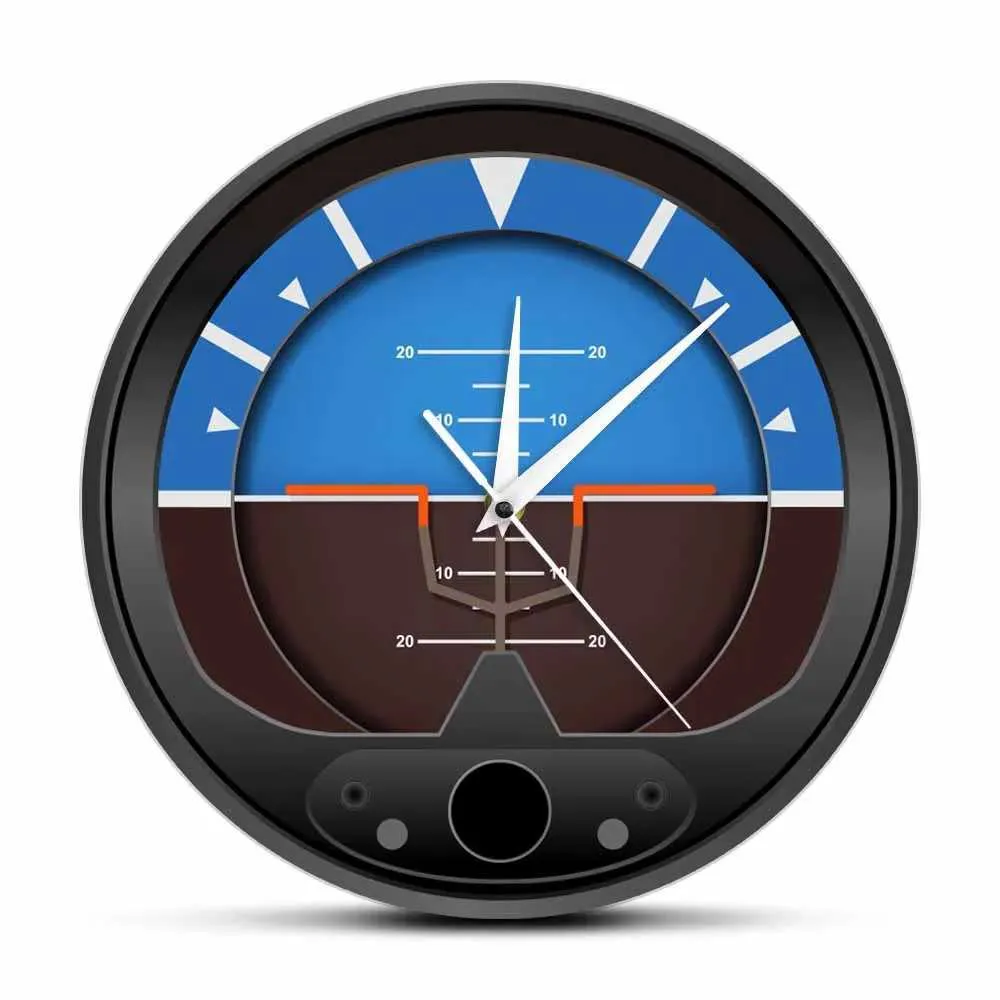 Orologi da parete Barometro Strumento di volo silenzioso Clock Aircraft Atteggiamento indicatore di oroelazioni per la casa Arte pilota moderna Q240509