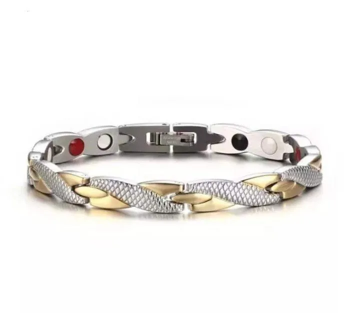 Yunjin Dragon Muster Armband Magnetetherapie Männer039s Titanstahl Sier Frauen039s Schmuck 7mm breit 3124389