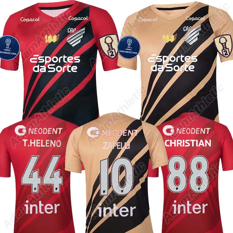 Athletico Paranaense Jersey 2024 Zapelli 100. Jubiläumsfußball -Hemd 24 25 Christian T. Heleno Canobbio Erick Bento Fußballtrikot