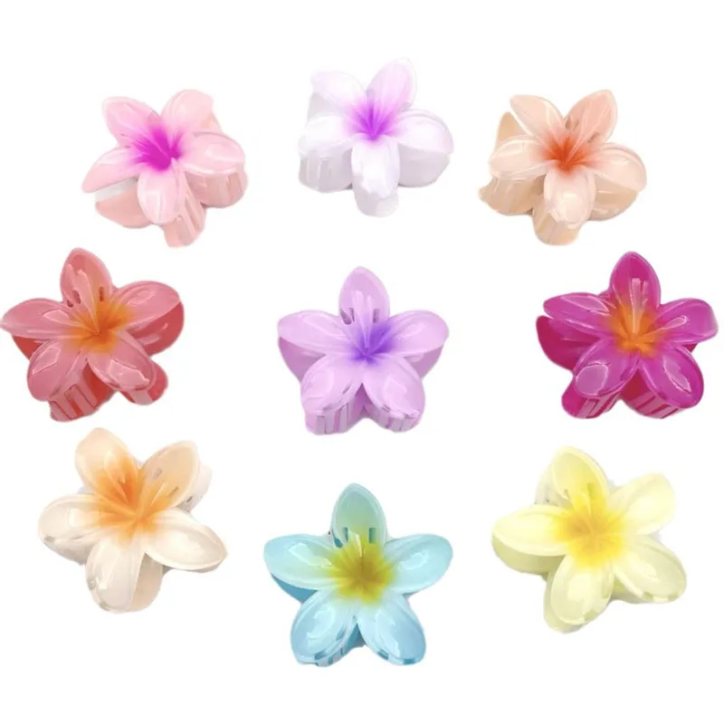 Clips de garra del cabello de flores, clips de garra de la flor de las flores hawaianas para mujeres delgada del cabello rizado grueso delgada, el clip de la mandíbula fuerte de los 90, accesorios para el cabello para mujeres 2405096