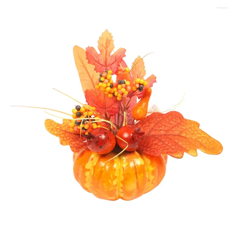 装飾的な花1PCSハロウィーン人工ザクロの装飾カボチャの家の秋の秋の飾り