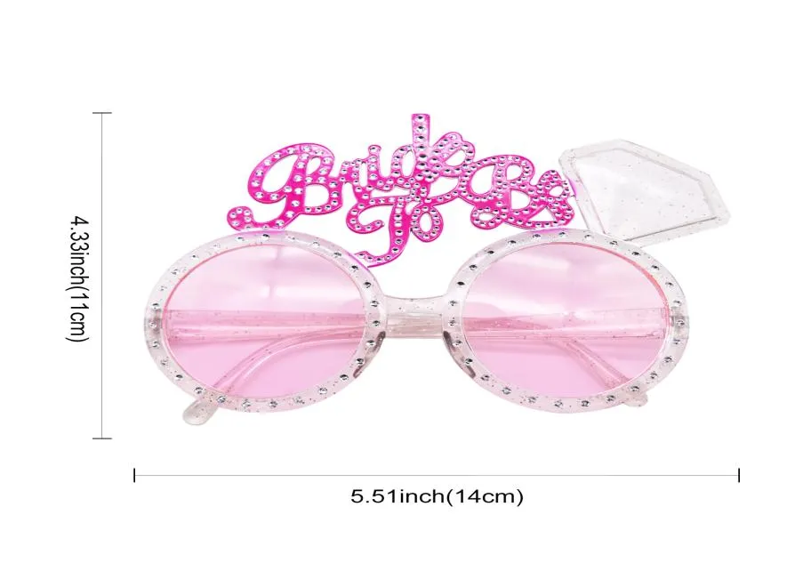 Seja óculos Pink Mariage Bride Diamond to Sunglasses para Decoração de Festas de Henina de Cenagem de Casamento PO Props6037673