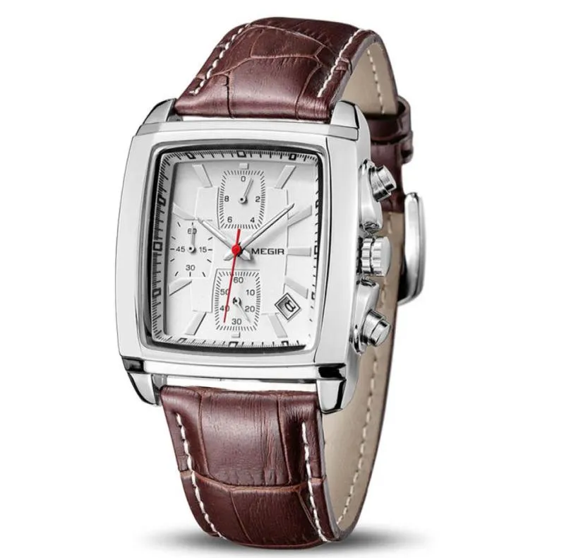 MEGIR OFFICIEL Men de quartz montre des montres en cuir authentiques Clock Men Chronograph Watch Relogio masculino pour les étudiants masculins 20283812025