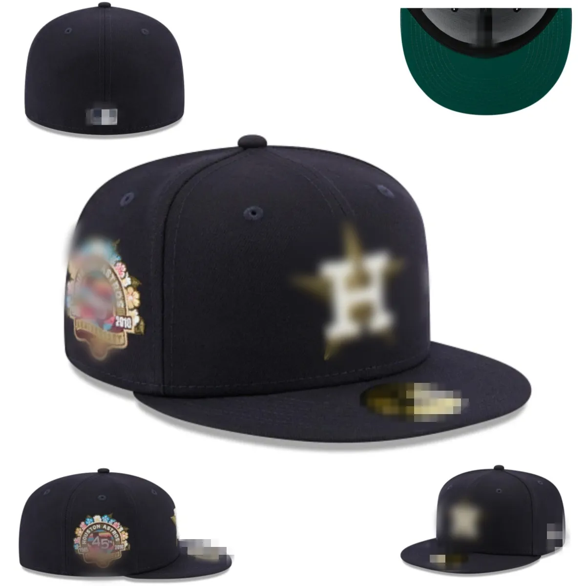 Männer ausgestattete Kappen Houston H Hip Hop -Größe Hats Baseball Caps Erwachsener flacher Peak für Männer Frauen voll geschlossen A3