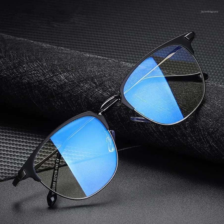 Cadre métallique vintage spectacles femmes hommes anti-rayons bleus bloquant les verres d'œil des cadres clairs de l'objectif wd3389 lunettes de soleil 304o
