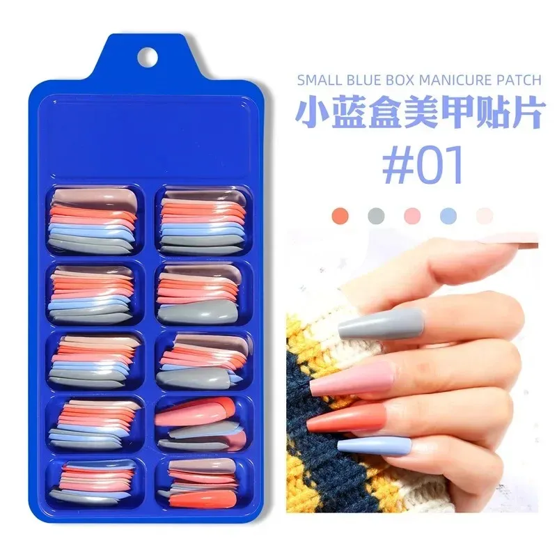 /box False Nail Mixed Size Solid Color Matte Artificial Extension Form For Fake Nail Art Accessories Tips NLMS01-10