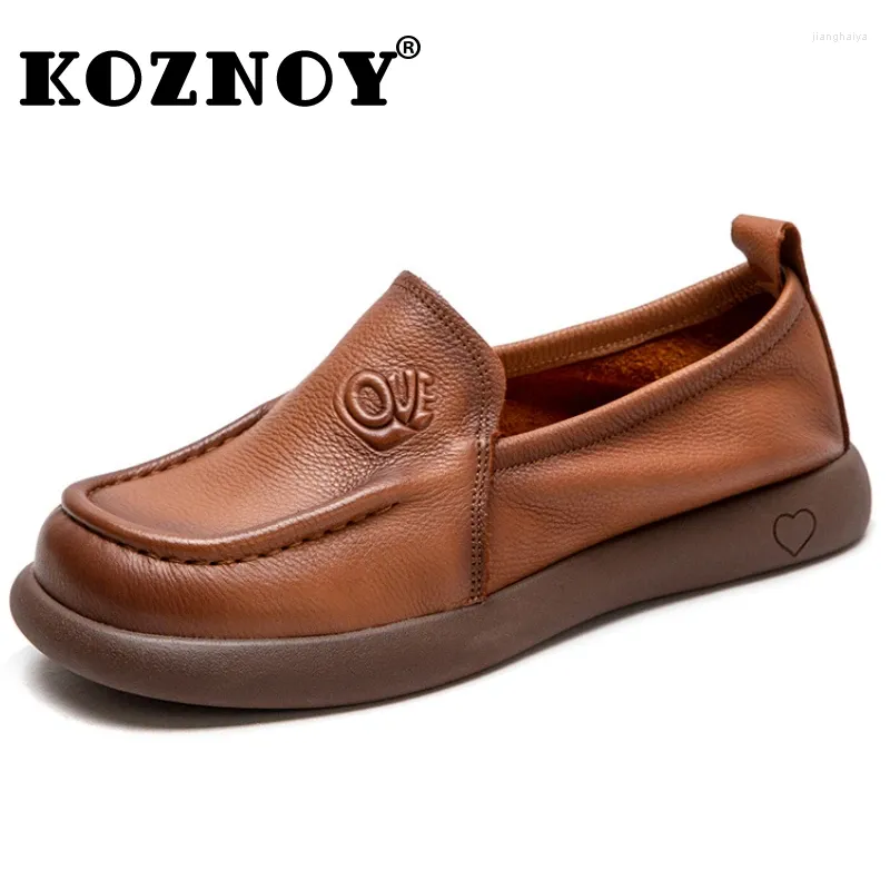 Freizeitschuhe Koznoy 2,5 cm Nähkuh Wildleder echtes Leder Weichsonst Frauen 2024 Vintage Flats Ethiser Sommer Comfy Spring Loafer