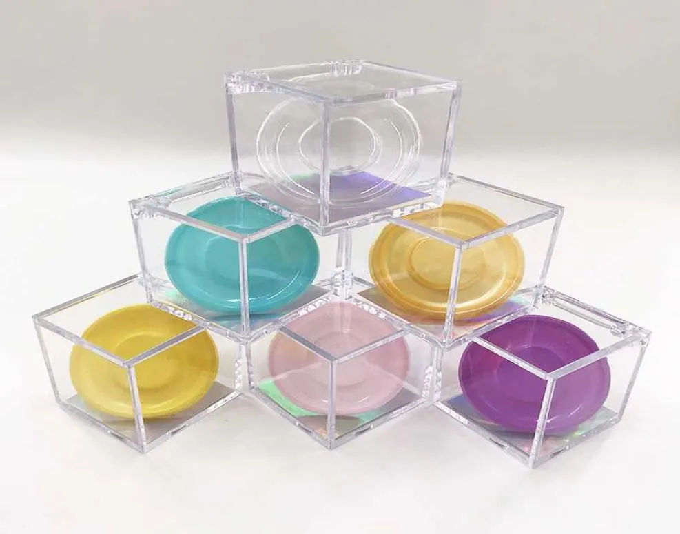 Aangepaste Clear Cube Weven Doos voor 3d 5d 25mm 27 mm mink wimpers Private Logo Packaging Box2558941