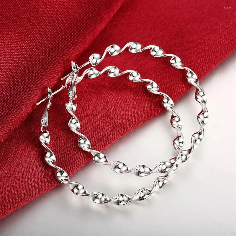 Brincos de argolas jóias de jóias de jóias de prata 5 cm Mulher bonita Big Circle Gifts Christmas Gifts