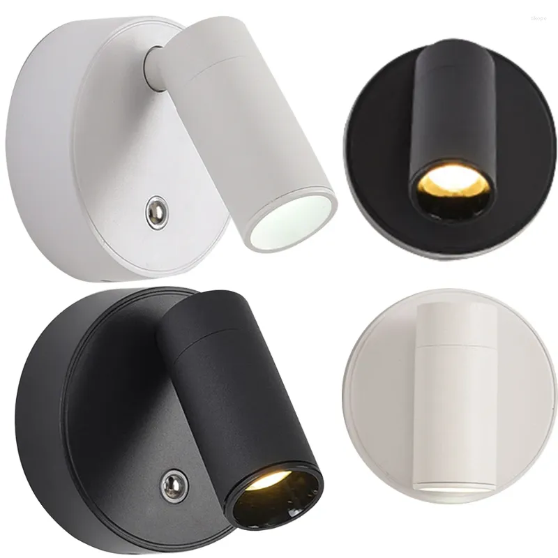 Lampe murale réglable Light USB rechargeable 3W Pondérations à LED COB Détroite chaude pour le salon de la chambre